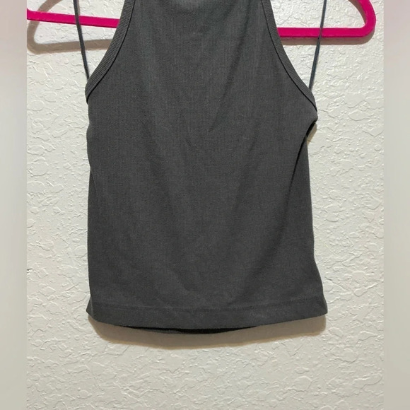 American Eagle Ribbed Gray Halter Top - Picture 4 of 8
